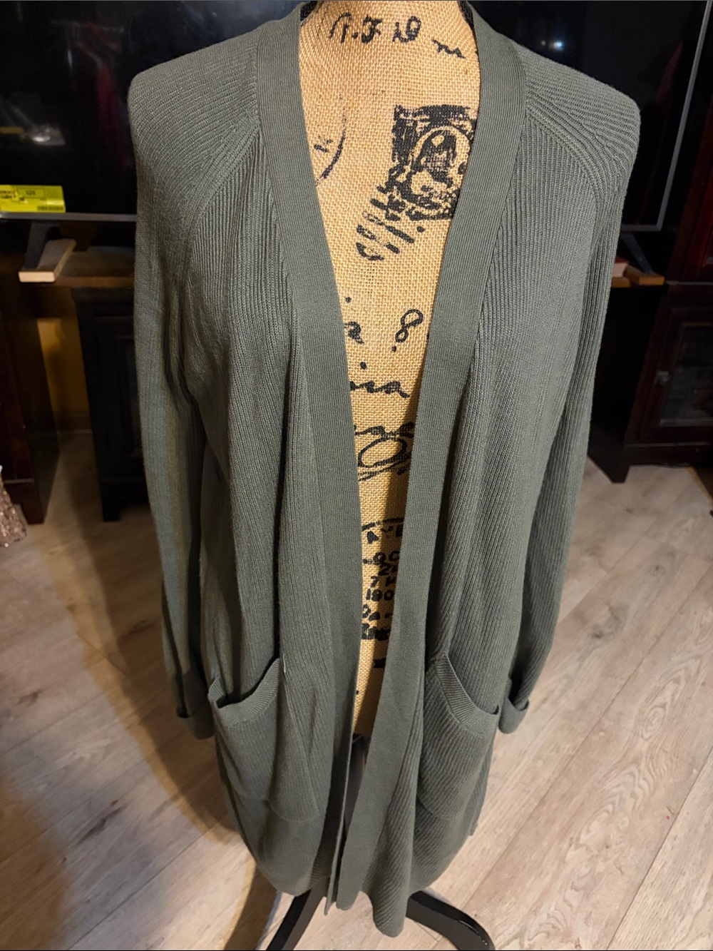 lululemon athletica Olive Open-Front Pocket Cardigan